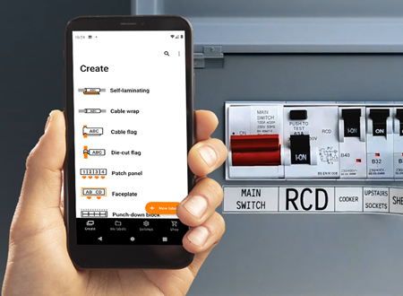 Menu i Pro Label Tool-app 