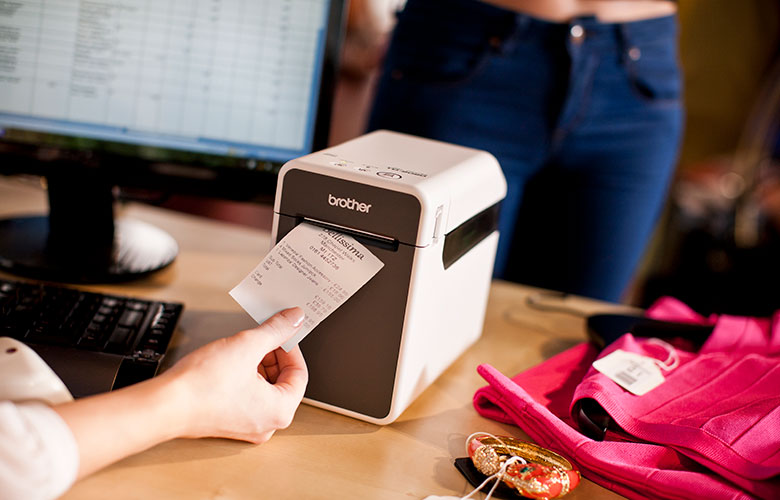 TD-2-labelprinter, der printer en label