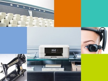 Mixed photo with type writer, sewing machine, printer etc.