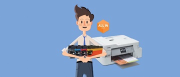 011 - All in Box - man holding printer