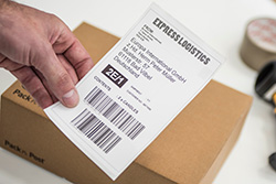 QL-1100 label med en printbredde på 101,6 mm
